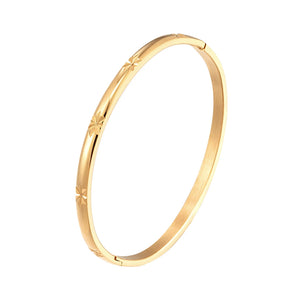 Sun Flower Stainless Steel Bangle Bracelet for Women