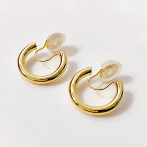 Vintage Clip on Hoop Earrings, Elegant Party Gift Jewelry