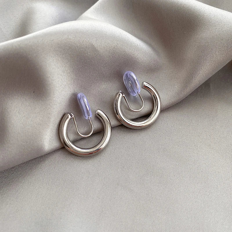 Vintage Clip on Hoop Earrings, Elegant Party Gift Jewelry