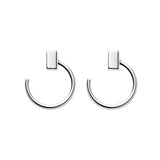 Minimalist Small Cube Hoop Earrings 925 Sterling Silver Jewelry