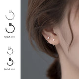 Minimalist Small Cube Hoop Earrings 925 Sterling Silver Jewelry