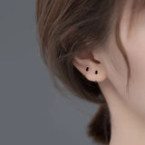 Minimalist Small Cube Hoop Earrings 925 Sterling Silver Jewelry
