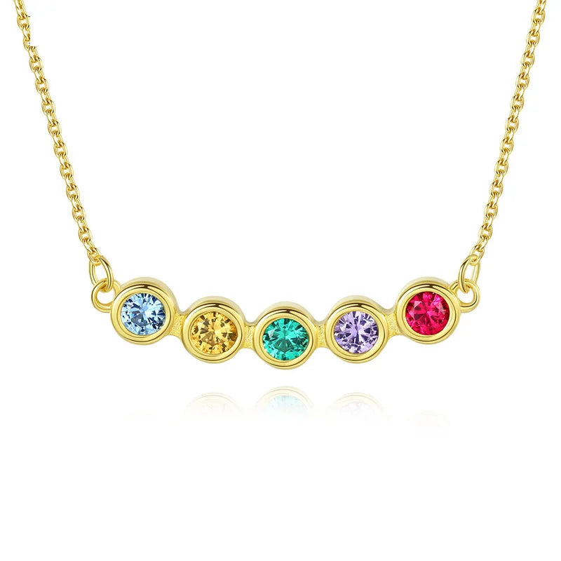 Rainbow Zircon Necklace 925 Silver 18k Plated