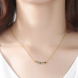 Rainbow Zircon Necklace 925 Silver 18k Plated
