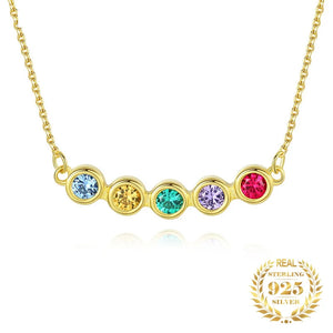 Rainbow Zircon Necklace 925 Silver 18k Plated