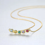 Rainbow Zircon Necklace 925 Silver 18k Plated
