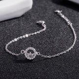 925 Silver Bracelet Crown Pendant Sterling Silver Chain Christmas Gift