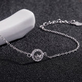 925 Silver Bracelet Crown Pendant Sterling Silver Chain Christmas Gift