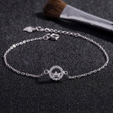 925 Silver Bracelet Crown Pendant Sterling Silver Chain Christmas Gift