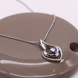 Minimalist 925 Silver Cloudy Zirconia Pendant Necklace