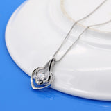 Minimalist 925 Silver Cloudy Zirconia Pendant Necklace