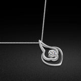 Minimalist 925 Silver Cloudy Zirconia Pendant Necklace