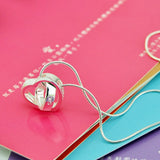 Minimalist 925 Silver Necklace-Double Heart Pendant-Snake Chain Gift