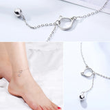 925 Silver Anklet Cat Bell Pendant Ankle Chain Charm Jewelry