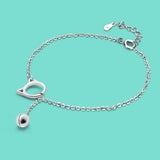 925 Silver Anklet Cat Bell Pendant Ankle Chain Charm Jewelry