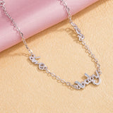 Women's 925 Silver Letter Chain Bracelet Teen Girls Jewelry