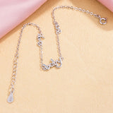 Women's 925 Silver Letter Chain Bracelet Teen Girls Jewelry