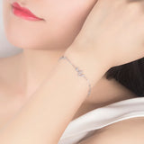 Women's 925 Silver Letter Chain Bracelet Teen Girls Jewelry