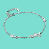 Women's 925 Silver Letter Chain Bracelet Teen Girls Jewelry