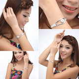 925 Silver Rose Bangle Bracelet - Christmas Gift Jewelry