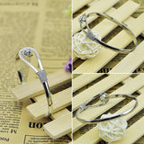 925 Silver Rose Bangle Bracelet - Christmas Gift Jewelry