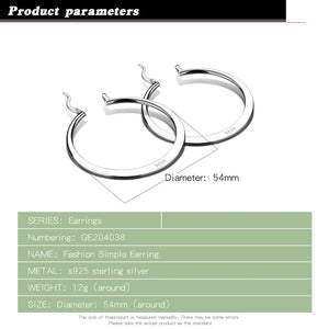 925 Silver 54MM Round Pendant Earrings Bohemian Charm Jewelry Gift