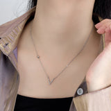 925 Silver V Letter Pendant Necklace 18 Inch