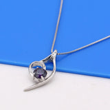 Women's Zircon Pendant Necklace-925 Silver-Fine Jewelry