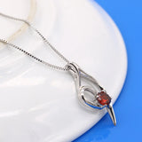 Women's Zircon Pendant Necklace-925 Silver-Fine Jewelry