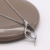 Women's Zircon Pendant Necklace-925 Silver-Fine Jewelry
