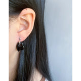 Geometric Agate Heart Earrings 925 Sterling Silver Female Earrings