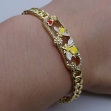 Minimalist Bees Chain Cuff Bracelet Micro Zircon Bangles