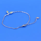 925 Sterling Silver Green Zircon Leaf Bracelet - Women's Birthday Party Jewelry