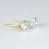 925 Silver CZ Stud Earrings Set, Small Dainty 3-7mm Earings