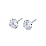 925 Silver CZ Stud Earrings Set, Small Dainty 3-7mm Earings