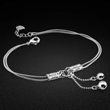 Minimalist 925 Silver Anklet for Women with Bell Charm