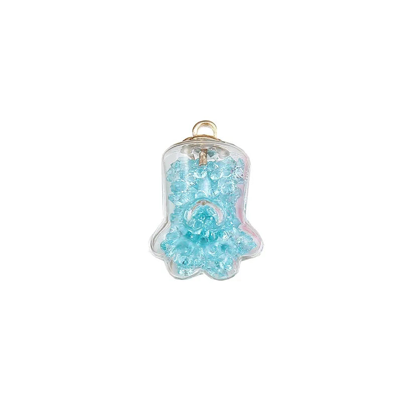 Copper/Glass Bear Paw Charms DIY Jewelry Pendant Lot