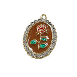 Zircon Decoration Oval Shape Drop Oil Charms DIY Jewelry Pendants