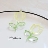 30pcs/lot Flower Acrylic/Resin Charms DIY Jewelry Earring/Hair Pendant Accessory