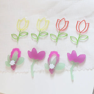 30pcs/lot Flower Acrylic/Resin Charms DIY Jewelry Earring/Hair Pendant Accessory