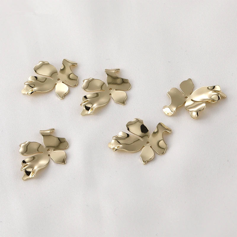 30pcs/lot Copper Flower Charms Earring/Necklace DIY Jewelry Accessory