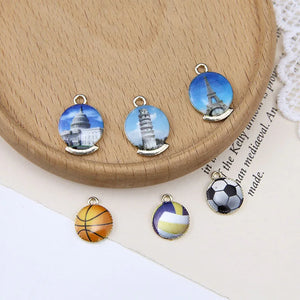Basketball/Soccer Shape Pendants DIY Earrings/Necklace/Bracelet Alloy Charms