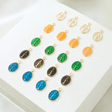 Geometry Oval Shape Alloy Pendants Charms for DIY Jewelry