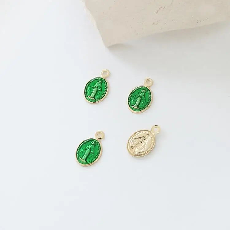 Geometry Oval Shape Alloy Pendants Charms for DIY Jewelry