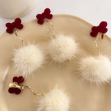 Sweet Red Bow Earrings without Ear Holes