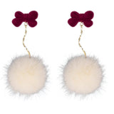 Sweet Red Bow Earrings without Ear Holes
