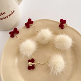 Sweet Red Bow Earrings without Ear Holes