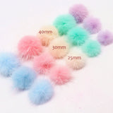 Mink Pompom 25mm 30mm 40mm Fur Balls DIY Pompon Sewing Keychain
