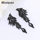Rhinestone Angel Wing Clip Earrings Hanging Pendant Earring MEH209