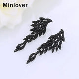 Rhinestone Angel Wing Clip Earrings Hanging Pendant Earring MEH209